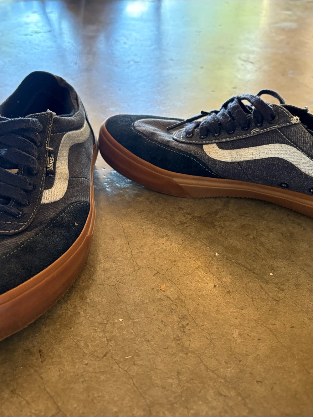 Vans Low-Top Sneakers in Gray, Silver & Gum